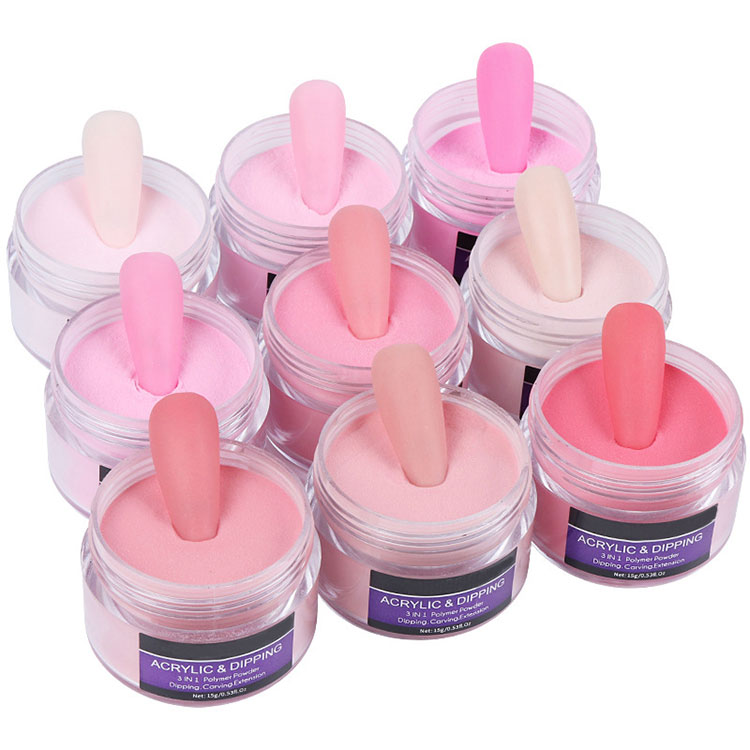 Pink Clear Dipping Powder Nagų akrilo pudra